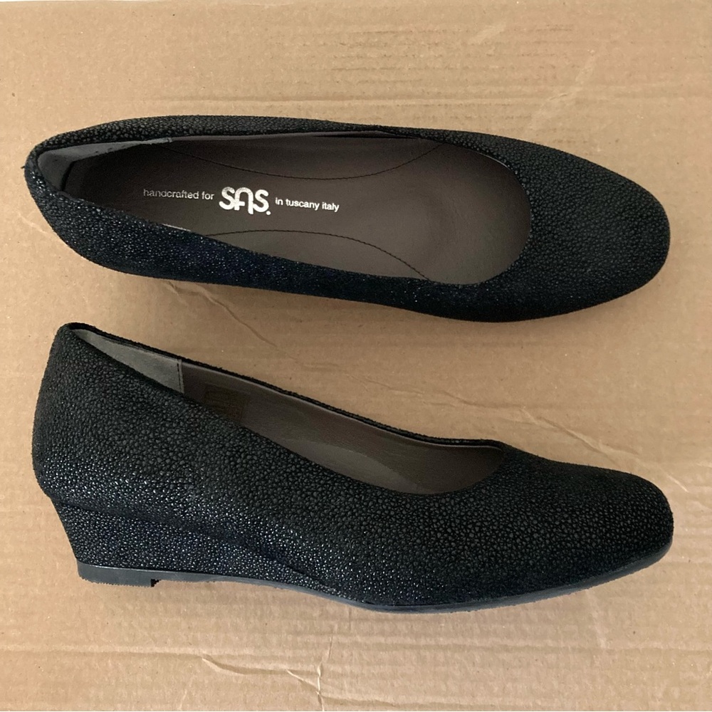 SAS Black Sofia USA Wedge Pump